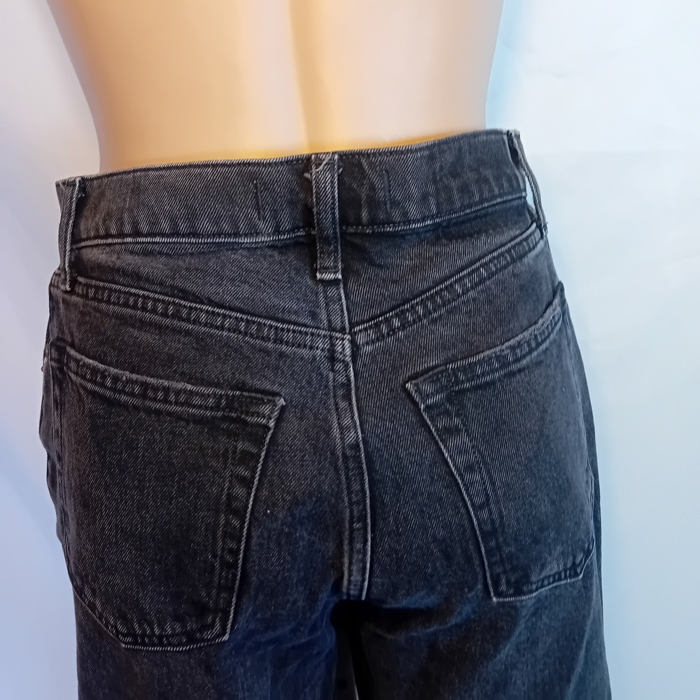 Abercrombie & Fitch Women's 90s Straight Jeans Ultra High Rise Black Wash 27/4R - Picture 11 of 16